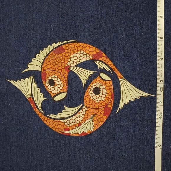 Navy blue small koi fish t-shirt - Picture 2 of 6